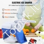 Ledo smulkintuvas 180 W, 80 kg/h, 410 x 172 x 275 mm, su plastikiniu dubeniu ir 2 peiliukais - Image 8