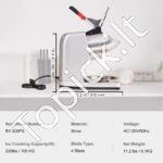 Elektrinis ledo smulkintuvas 300 W, 100 kg/h, 390 x 260 x 310 mm, nerūdijantis plienas, su plastikiniu dubeniu ir papildomais peiliais - Image 3