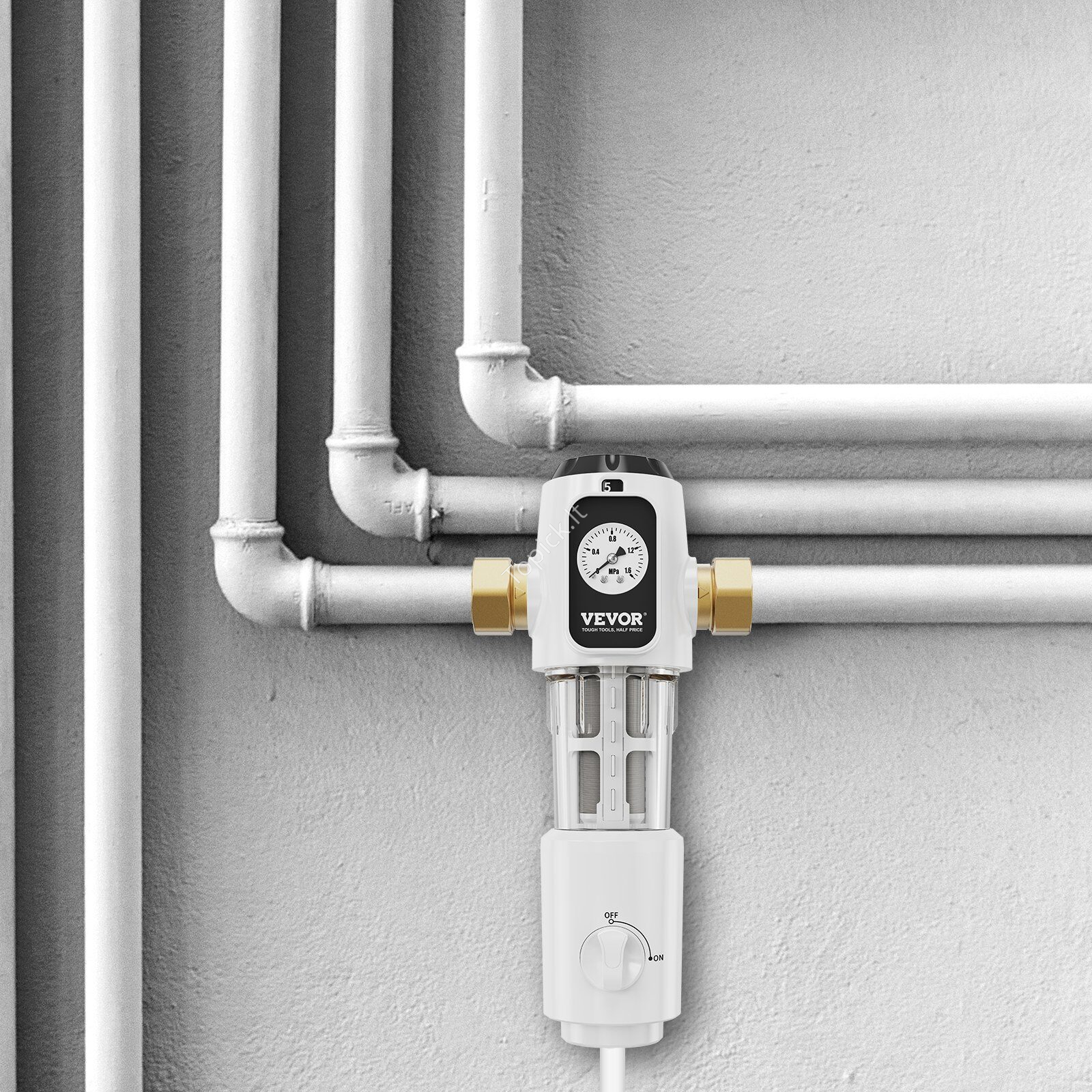 Spin-down vandens priešfiltris 40 mikronų – visam namui / šulinio vandeniui, 3/4"–1", 4 t/h - Image 7