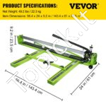 1,2 m rankinis plytelių pjaustytuvas su volframo karbido ratu ir lazeriu - Image 3