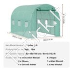 PE Šiltnamis augalams/pomidorams/daržovėms  292x196x190cm žalias - Image 6