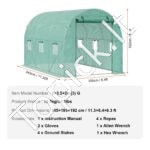 PE Šiltnamis augalams/daržovėms 345x195x192cm žalias - Image 6