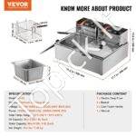 Komercinė elektrinė gruzdintuvė – 20 L (2 x 10 L) - Image 6