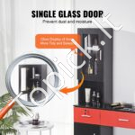 Sieninė kirpyklos darbo stotis su spintelėmis ir stalčiais juoda/raudona - Image 4