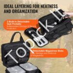 Ginklų/medžioklės krepšys, 2 juodi pistoletų krepšiai, 33 x 20 x 23 cm - Image 7