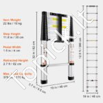 Teleskopinės aliuminio kopėčios 380 cm 170 kg - Image 6