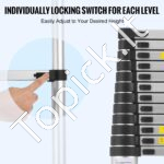 Teleskopinės aliuminio kopėčios 170kg 5m - Image 4