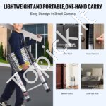 Teleskopinės aliuminio kopėčios 170kg 5m - Image 5