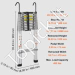 Teleskopinės aliuminio kopėčios 459 cm 190 kg - Image 6