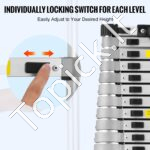 Teleskopinės aliuminio ilginimo kopėčios 5m 190 kg - Image 4