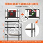 Tvirtas metalinis sandėliavimo stelažas 5 aukštų, iki 190 kg 75x30x152 cm - Image 5