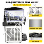 Komercinė 3 x 15 L šaldyto gėrimo/slush ledų mašina | 800 W - Image 2