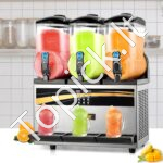 Komercinė 3 x 15 L šaldyto gėrimo/slush ledų mašina | 800 W - Image 6