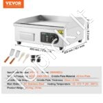 Komercinė elektrinė kepsninė, 2800 W, stalviršio plokščia kepsninė, 45,7 cm. - Image 3