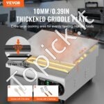 Komercinė elektrinė kepsninė, 2000 W, stalviršio plokščia, 10 mm - Image 8