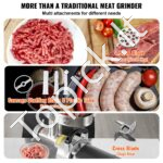 Komercinė elektrinė mėsmalė, 4,08 kg/min dešrų pildymo mašina, 550 W. - Image 7