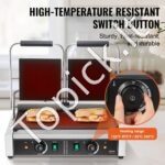 Grilis, lygi elektrinė sumuštinių kepimo plokštė, 570 x 410 x 215 mm. - Image 5