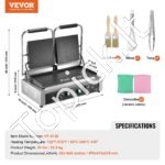 Grilis, lygi elektrinė sumuštinių kepimo plokštė, 570 x 410 x 215 mm. - Image 3