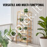 Bambuko knygų/gėlių 4 pakopų lentyna - Image 6