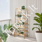 Bambuko knygų/gėlių 4 pakopų lentyna - Image 7