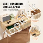 Ratano konsolinis staliukas su 2 stalčiais - Image 2