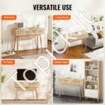 Ratano konsolinis staliukas su 2 stalčiais - Image 5