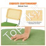 Minkštos kėdės su ratanine atlošo dalimi, 2 vnt, žalios spalvos - Image 2