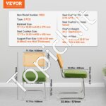 Minkštos kėdės su ratanine atlošo dalimi, 2 vnt, žalios spalvos - Image 6