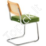 Minkštos kėdės su ratanine atlošo dalimi, 2 vnt, žalios spalvos - Image 8