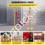 Atitvariniai stulpai su ištraukiama juosta 4 vnt, auksiniai - Image 2