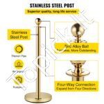 Atitvariniai stulpai su ištraukiama juosta 4 vnt, auksiniai - Image 3