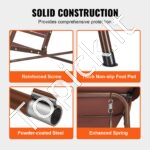 3 vietų terasos sūpynės su stogeliu rudos spalvos - Image 4