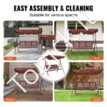 3 vietų terasos sūpynės su stogeliu rudos spalvos - Image 5