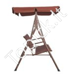 3 vietų terasos sūpynės su stogeliu rudos spalvos - Image 9