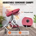 3 vietų verandos sūpynės, raudonos spalvos - Image 2