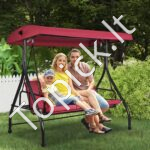 3 vietų verandos sūpynės, raudonos spalvos - Image 7