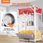 Popkornų gaminimo mašina, stalinis modelis, 1615 W, 450 g, raudona. - Image 8