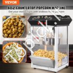 Popkornų gaminimo mašina, stalinis modelis, 850 W, 225 g, 48 puodeliai, juoda. - Image 8