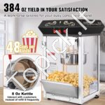 Popkornų gaminimo mašina, stalinis modelis, 850 W, 225 g, 48 puodeliai, juoda. - Image 7