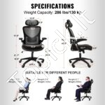 Biuro kėdė su juosmens atrama , 130 kg - Image 6