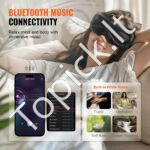 Elektrinis šildomas akių masažuoklis su 5 masažo režimais ir bluetooth 180° juodas - Image 3