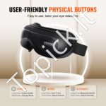 Elektrinis šildomas akių masažuoklis su 5 masažo režimais ir bluetooth 180° juodas - Image 4