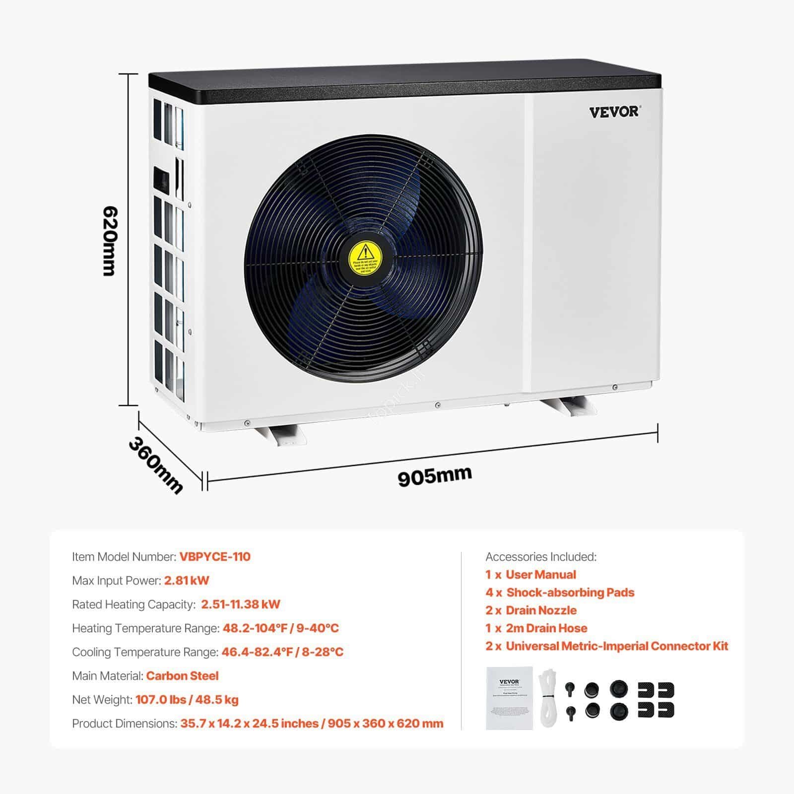 de_YCRBOZZG2511U7XEIV7_original_img-v1_heat-pumps-f6 Elektrinė baseino šilumos siurblinė – 11,38 kW | Energiją taupantis vandens šildytuvas su inverterine technologija - Image 7