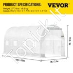 PE Plėvelinis šiltnamis 4,6x2,1x2,1 m, 8 tinklelio langai - Image 7