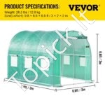 PE Plėvelinis šiltnamis 3 x 2,1 x 2,1 m, 6 tinklelio langai - Image 7