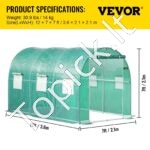 Plėvelinis šiltnamis 3,5 x 2x 2m, 6 tinklelio langai - Image 7