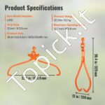 Rąstų kėlimo/vilkimo žnyplės 725 kg 830 mm - Image 6