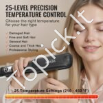 Titaninis plaukų tiesintuvas (210°F – 450°F / 99°C – 232°C) - Image 4