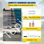 Apsauginis baseino uždangalas 5,5x11,6 m, žalias tinklelis, stačiakampis. - Image 5