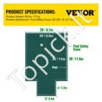 Stačiakampė žieminė baseino saugos uždanga – 6.1x11.6m (su laiptų išpjova) - Image 7